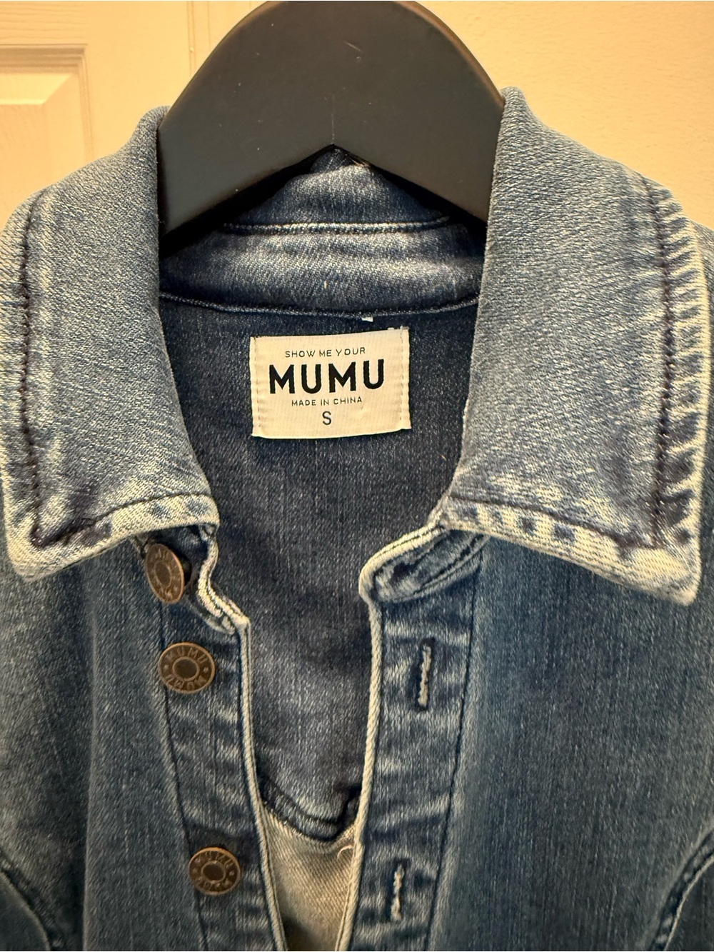 Show Me Your MuMu Everhart Blue Denim Jumpsuit - Picture 3 of 5